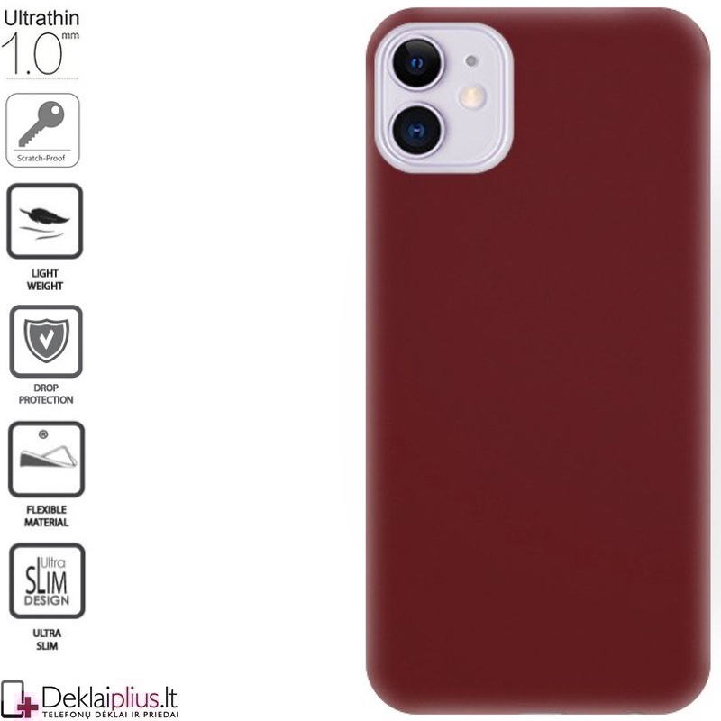 Silikoninis 1mm. storio dėklas - bordo spalvos (telefonui Iphone 11) Silikoninis 1mm. storio dėklas - bordo spalvos (telefonui Iphone 11)
